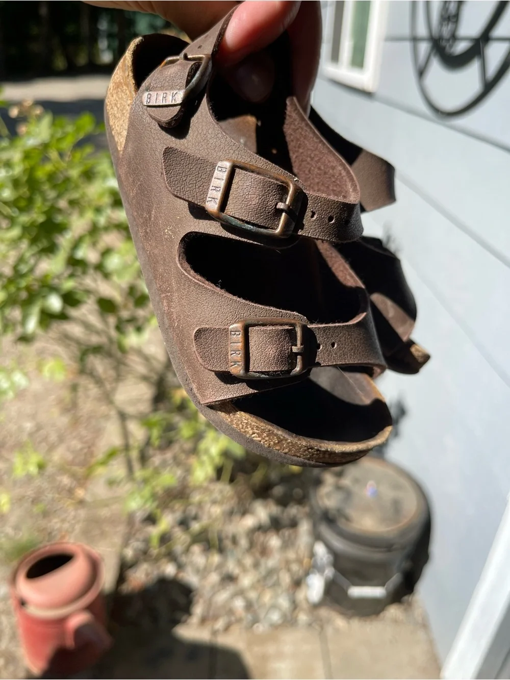 Birkenstock Kids Dark Brown Triple-Strap Sandals